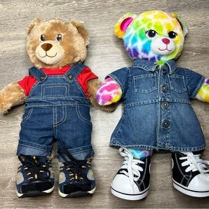 Build a bear Pair demin outfit with shoes classic teddy colorful leopard print